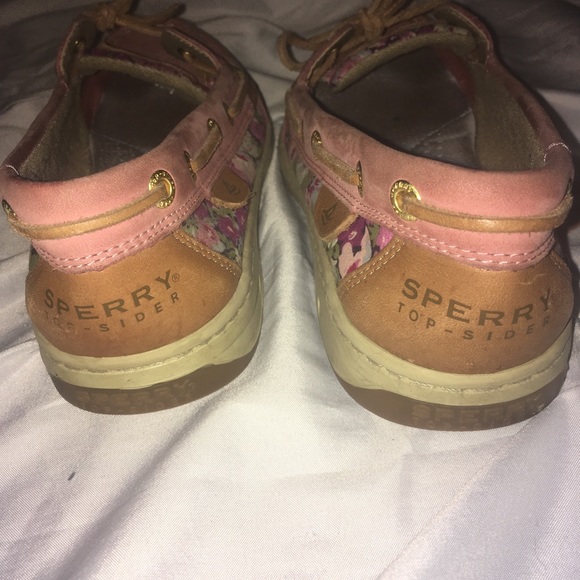 Used Pink Floral CUTE Sperry Shoes! - Picture 3 of 8